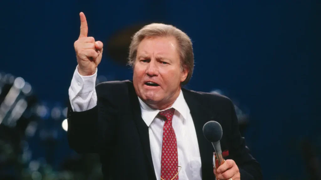 Jimmy Swaggart preaching on stage Jimmy Swaggart preaching on stage